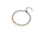 Armband Firetti "Schmuck Geschenk Edelstahl Armschmuck Armkette Ankerkette Bicolor", Edelstahlfarben, Gelbgoldfarben, ArmbäNder, Damen, 21Cm, Edelstahl, Armband