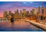 Fototapete Papermoon "Manhattan Sonnenuntergang", Bunt, B:5M L:2,8M, Vlies, Tapeten