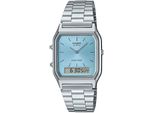 Chronograph Casio Vintage, Silber (Silberfarben, Hellblau), Armbanduhren, Damen, Chronograph, Quarzuhr, Armbanduhr, Damenuhr, Herrenuhr, Digitaluhr,Edelstahlarmband