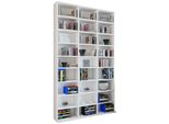Standregal Vcm "Holz Cd Dvd Standregal BüCherregal Regal Megosa Xl", Weiß, B:102Cm T:23Cm, Regale, Standregal