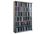 Media-Regal Vcm "Holz Cd Dvd Stand Regal Schrank Roma GlastüR", Braun (Sonoma, Eiche (SäGerau)), B:60Cm T:18Cm, Regale