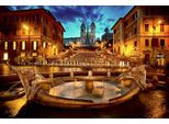 Fototapete Papermoon "Brunnen In Stadt", Bunt, B:3,5M L:2,6M, Vlies, Tapeten