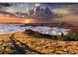 Fototapete Papermoon "Landschaft Mit Bergen", Bunt, B:3,5M L:2,6M, Vlies, Tapeten
