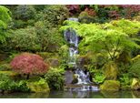 Fototapete papermoon "Kleiner Wasserfall In Garten", Bunt, B:4,5M L:2,8M, Vlies, Tapeten