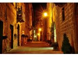 Fototapete Papermoon "Altstadt Bei Nacht", Bunt, B:5M L:2,8M, Vlies, Tapeten