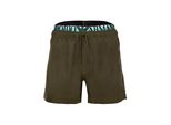 Badeshorts Emporio Armani "Badeshorts Logoband 1Er Pack", Herren, Gr. Xxl, N-Gr, GrüN (Oliv), Obermaterial: 100% Polyester Pes. Futter: 100% Polyester Pes., Badehosen Badeshorts