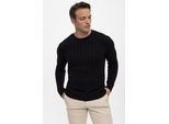 Rundhalspullover Felix Hardy "Pullover Mit Rundhalsausschnitt Aus Kabelstrick", Herren, Gr. Xl, Schwarz, 100% Baumwolle, Pullover Rundhalspullover