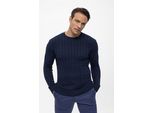 Rundhalspullover Felix Hardy "Pullover Mit Rundhalsausschnitt Aus Kabelstrick", Herren, Gr. Xl, Navy, 100% Baumwolle, Pullover Rundhalspullover