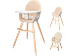 Hochstuhl BABYGO Scandi - wood, Baby, Gr. B/H/T: 59cm x 102cm x 59cm, beige, Stühle Hochstuhl