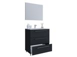Waschtisch Vcm "3-Tlg. Waschplatz Waschtisch Badinos Schublade 3SC", Schwarz, B:80Cm T:46Cm, Waschtische, Waschtisch