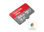 SANDISK Speicherkarte microSDXC Ultra, + SD-Adapter für Chromebooks, grau, 64 GB, Speicherkarten, Speicherkarte