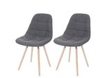 2Er-Set Esszimmerstuhl MCW-A60 Ii, Stuhl KüChenstuhl, Retro 50Er Jahre Design ~ Stoff/Textil Grau