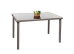 Poly-Rattan Tisch MCW-G19, Gartentisch Balkontisch, 120X75Cm ~ Grau