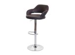 Barhocker MCW-F16, Barstuhl Tresenhocker Drehhocker, Mit Lehne Kunstleder ~ Braun-Schwarz