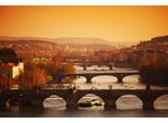 Fototapete Papermoon "Prager Sonnenaufgang", Bunt, B:4M L:2,6M, Vlies, Tapeten