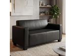 Modular 2Er Sofa Couch Moncalieri Loungesofa Kunstleder 136Cm ~ Schwarz