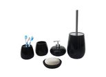 5-teiliges Badset MCW-C72, WC-Garnitur Badezimmerset Badaccessoires, Keramik ~ schwarz