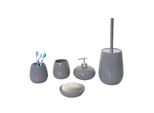 5-teiliges Badset MCW-C72, WC-Garnitur Badezimmerset Badaccessoires, Keramik ~ grau