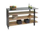 Regal MCW-L75, Wohnregal BüCherregal Schuhregal Sideboard, Massiv-Holz Industrial 72X119X40Cm Mvg Natur Mit Metall-Optik