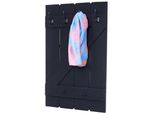 Wandgarderobe MCW-D13, Garderobe Garderobenpaneel, 6 Haken 91X60Cm ~ Dunkelgrau Shabby