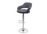 Barhocker MCW-F16, Barstuhl Tresenhocker Drehhocker, Mit Lehne Kunstleder ~ Grau-Schwarz