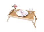 Tablett MCW-B88, Serviertablett Holztablett FrüHstüCkstablett Dekotablett, Bambus 21X64X30Cm