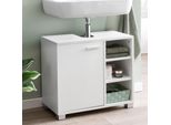 Finebuy Waschbeckenunterschrank FB51390 Weiß Badschrank Waschtisch Unterschrank