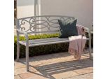 Gartenbank MCW-F44, Bank Parkbank Sitzbank, 2-Sitzer Pulverbeschichteter Stahl ~ Grau