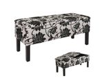 Bank Sitzbank Renens Aufbewahrungstruhe Stoff/Textil 95X36X44 Cm Mvg-Zertifiziert ~ Jacquard Schwarz
