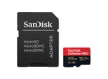 SANDISK Speicherkarte microSDXC Extreme PRO, rot (rot, schwarz), 512 GB, Speicherkarten