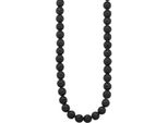 Edelstahlkette Bruno Banani "Schmuck Geschenk Lavasteinkette", Schwarz (Edelstahlfarben, Schwarz), Halsketten, Herren, Edelstahl, L: 60, Edelstahlkette, Mit Lavastein