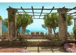 Fototapete Papermoon "Terrasse Am Meer", Bunt, B:4M L:2,6M, Vlies, Tapeten