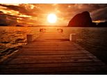 Fototapete Papermoon "Jetty Sunset", Bunt, B:4M L:2,6M, Vlies, Tapeten