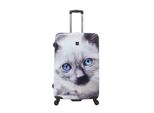 Koffer Saxoline "White Cat", Gr. B/H/T: 51Cm X 78Cm X 28Cm, Bunt (Mehrfarbig), Polyester, Koffer, Mit Niedlichem Katzenmotiv