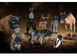 Fototapete Papermoon "Gasmasken Tiere", Bunt, B:4M L:2,6M, Vlies, Tapeten