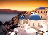 Fototapete Papermoon "Santorini Sunset", Bunt, B:4M L:2,6M, Vlies, Tapeten