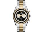 Chronograph Emporio Armani, Gold (Edelstahlfarben, Gelbgoldfarben), Armbanduhren, Herren, Chronograph, Quarzuhr, Armbanduhr, Herrenuhr, Edelstahlarmband, Analog, Tag