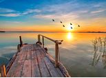 Fototapete Papermoon "Sunset Pier", Bunt, B:4M L:2,6M, Vlies, Tapeten