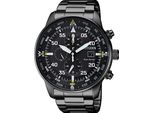 Chronograph Citizen, Schwarz, Armbanduhren, Herren, Chronograph, Armbanduhr, Herrenuhr, Solar, Stoppfunktion, Edelstahlarmband