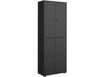 Schuhschrank Home Affaire "Schuhkommode Dino", Graphite Schwarz Matt, B:70Cm H:190Cm T:33Cm, Fsc-Zertifizierter Holzwerkstoff, SchräNke, Schuhschrank, Flurschrank Mit Verstellbaren EinlegeböDen, Bxhxt: 70 × 190 × 33 Cm