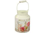 Dekovase Ambiente Haus "Fleur-Milchkanne", Beige (Creme), B:14Cm H:27Cm T:14Cm Ø:14Cm, Metall, Vasen