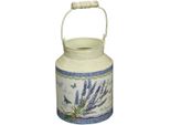 Dekovase Ambiente Haus "Lavendel - Milchkanne", Beige (Creme), B:14Cm H:27Cm T:14Cm Ø:14Cm, Metall, Vasen