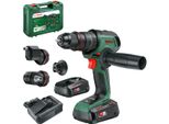 Akku-Schlagbohrmaschine Bosch Home & Garden "»Advancedimpact 18V-80 Quicksnap«", GrüN (Blau), Bohrmaschinen, Inkl. 2X Akku 2,5Ah, Mit AufsäTze