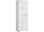 Schuhschrank Home Affaire "Schuhkommode Dino", Weiß Matt, B:70Cm H:190Cm T:33Cm, Fsc-Zertifizierter Holzwerkstoff, SchräNke, Schuhschrank, Flurschrank Mit Verstellbaren EinlegeböDen, Bxhxt: 70 × 190 × 33 Cm