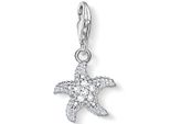 Charm-EinhäNger Thomas Sabo "Seestern", Bunt (Silberfarben, Weiß, Weiß), Charms, Damen, Silber 925 (Recycelt), Mit Zirkonia (Synth.)