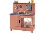 Outdoor-SpielküChe Muddy Buddy "MatschküChe Mud Expert", Braun (Puderrosa), SpielküChen, Kinderb:80Cm H:90Cm T:40Cm, Holz, B:80Cm H:90Cm T:40Cm