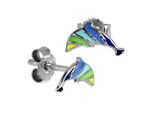 Paar Ohrstecker OSTSEE-SCHMUCK "Ostsee-Schmuck Ohrstecker Delfin Ohrstecker Delfin", Bunt, Ohrringe, Damen, 9 X 5Mm, Silber 925 (Sterlingsilber)