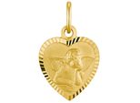 KettenanhäNger Amor "Angel Heart", Gold (Gelbgoldfarben), SchmuckanhäNger, Damen, Gelbgold 375, 0,58 G, KettenanhäNger, Made In Germany