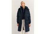 Steppmantel Bugatti "Regular Fit", Damen, Gr. 38, Blau (390, Marine), 100% Polyester, Unifarben, Regular Fit, Gerader Abschluss, MäNtel Steppmantel, Mit Abtrennbarer Kapuze & Stehkragen