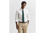 Langarmhemd Gant "Regular Fit Popeline Hemd Leicht StrapazierfäHig Pflegeleicht", Herren, Gr. Xl, N-Gr, Weiß, Popeline, Obermaterial: 100% Baumwolle, Unifarben, Regular Fit HüFtbedeckend, Mit Knopf,ÄRmel Mit ÄRmelschlitz Runde 1-Knopf-Manschette, Hemden, Mit Label Stickerei Auf Der Brusttasche